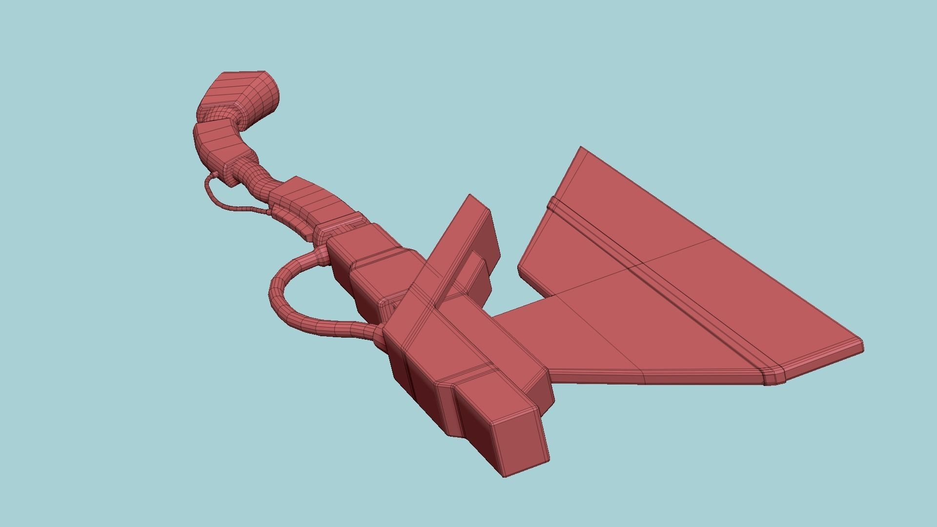 SciFi War Axe A03 Black Green - Sci Fi Weapon Design Low-poly 3D model_18