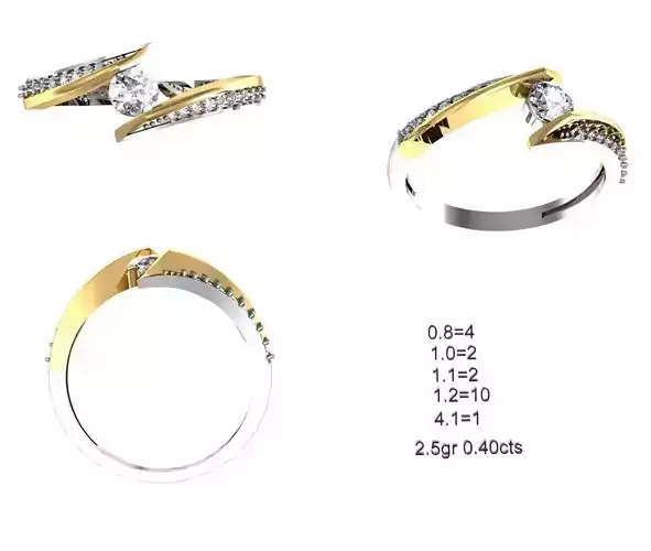 Solitaire Wedding Engagement Ring 3D print model