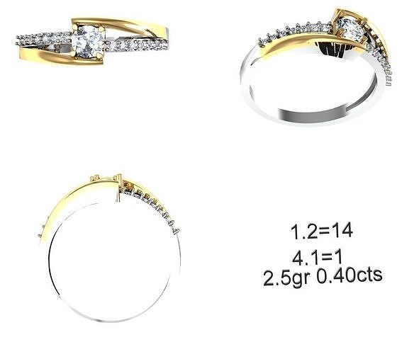 Solitaire Wedding Engagement Ring 3D print model