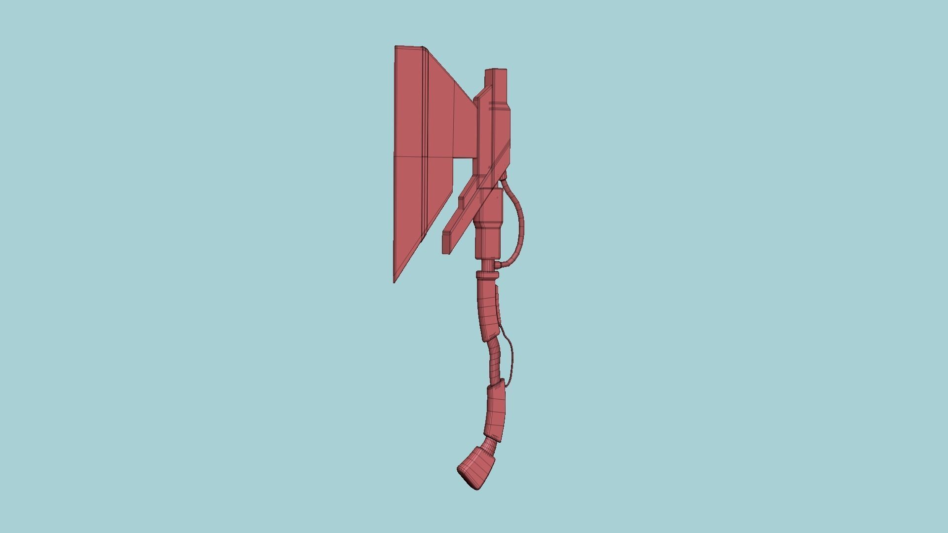 SciFi War Axe A04 Black Red - Sci Fi Weapon Design Low-poly 3D model_15