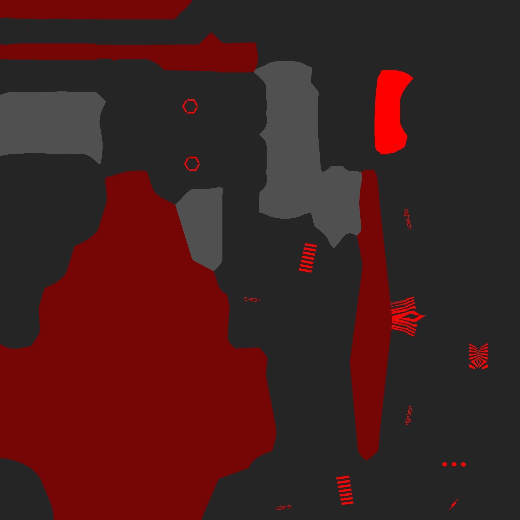 SciFi War Axe A04 Black Red - Sci Fi Weapon Design Low-poly 3D model_20