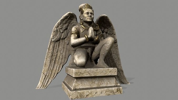 Angel statue of Low-poly 3D model