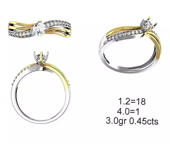 Solitaire Wedding Engagement Ring 3D print model
