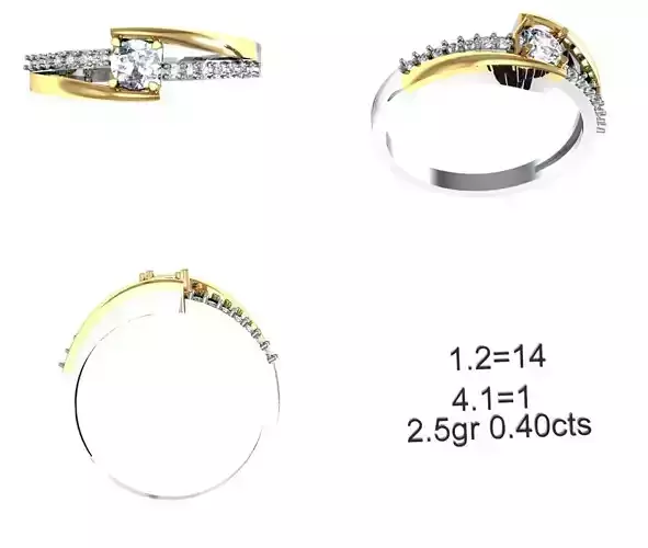 Solitaire Wedding Engagement Ring 3D print model