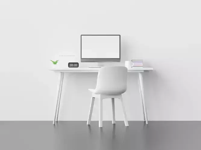 Workkspace desk and chair mockup
