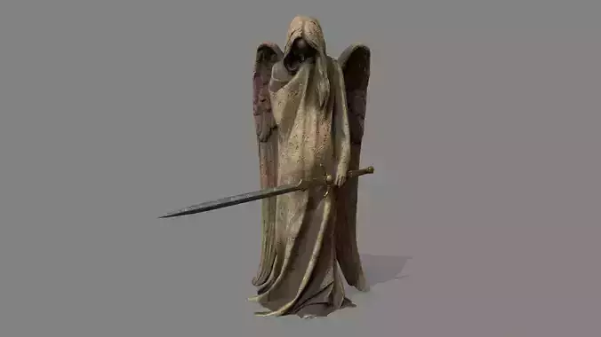 Angel statue of holding sword