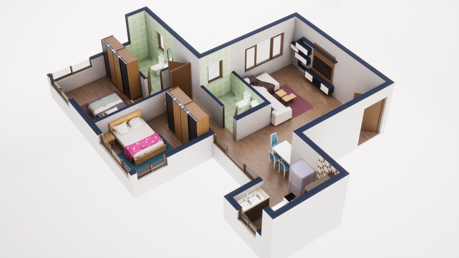 3D Floor Plan Model 28 3D model_1