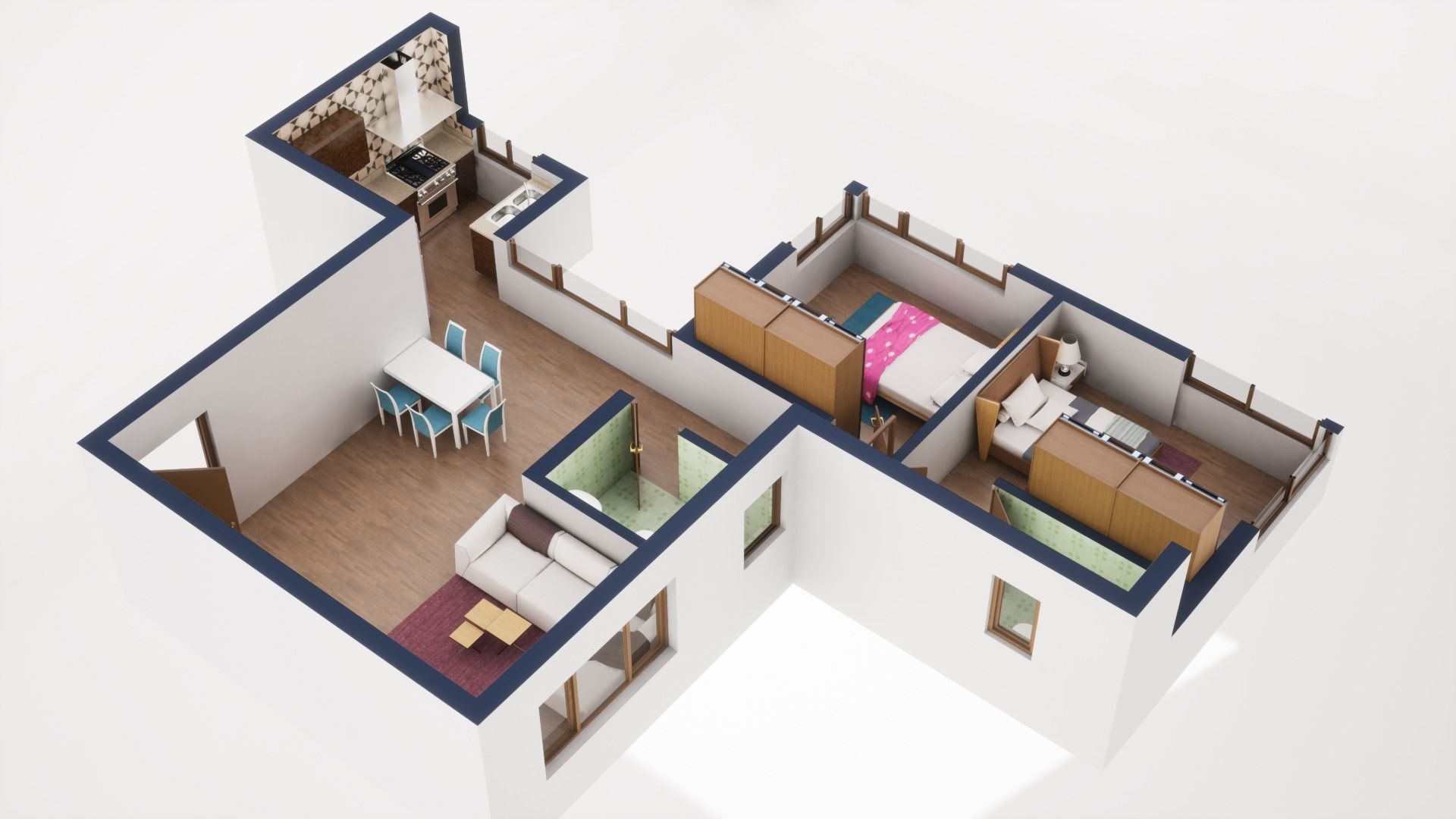 3D Floor Plan Model 28 3D model_2