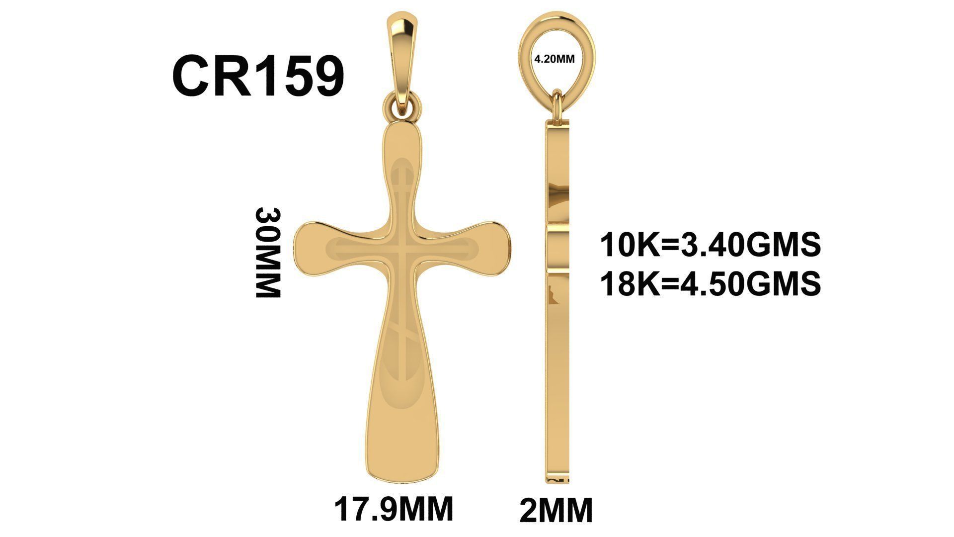 CROSS PENDANT CR159 3D print model_6