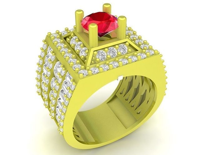 luxury korea diamond men ring 3995 3D print model