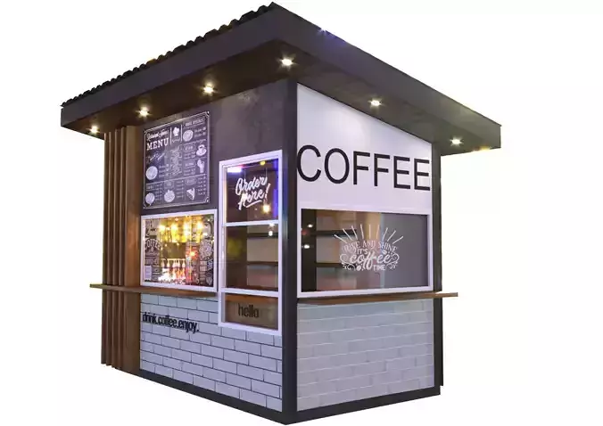 Coffee Booth Coffe To Go Low-poly 3D model
