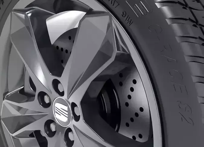 3D Seat VW rim wheel 7x17 BBS design 4815 with tyre brakes