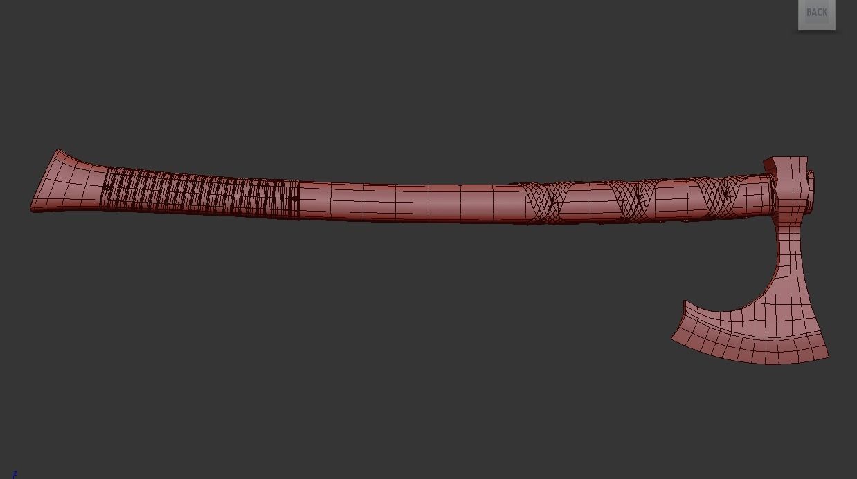 Game Ready Axe Low-poly 3D model_16