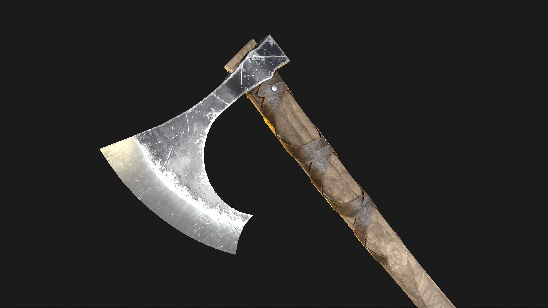 Game Ready Axe Low-poly 3D model_4