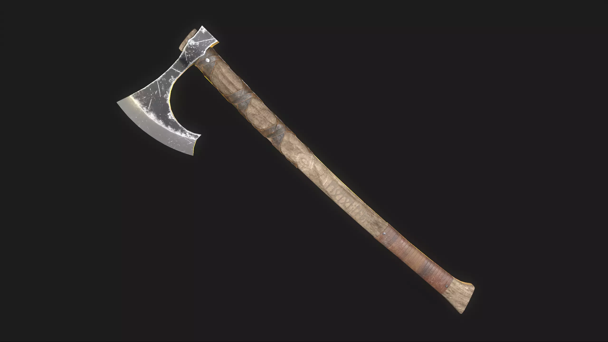 Game Ready Axe Low-poly 3D model_0