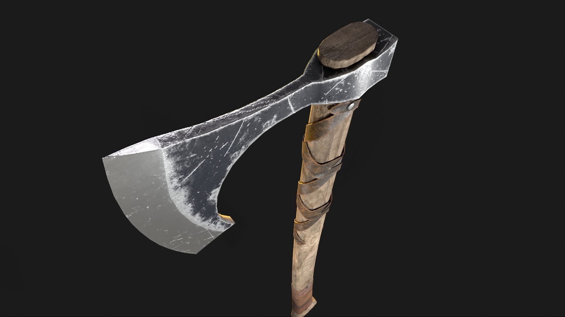 Game Ready Axe Low-poly 3D model_11