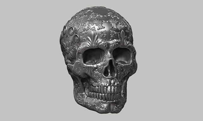 Ornament skull a14 3d print model  3D print model