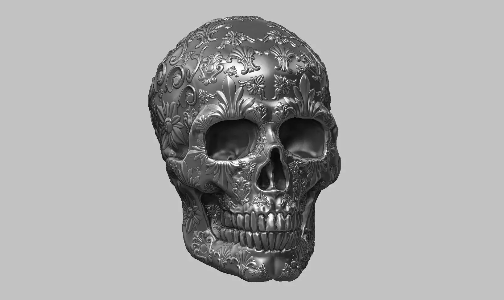 Ornament skull a14 3d print model  3D print model_0