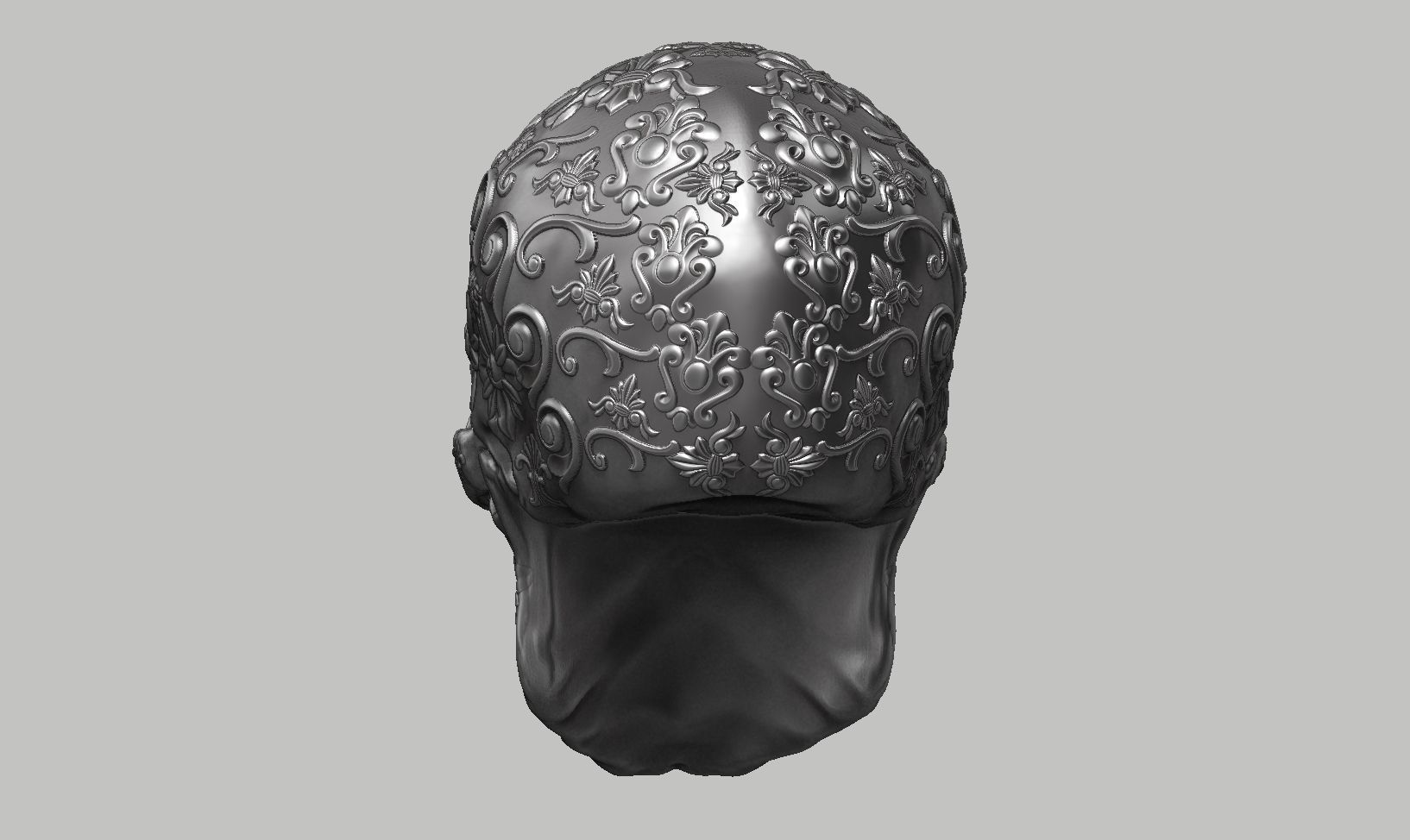 Ornament skull a14 3d print model  3D print model_8