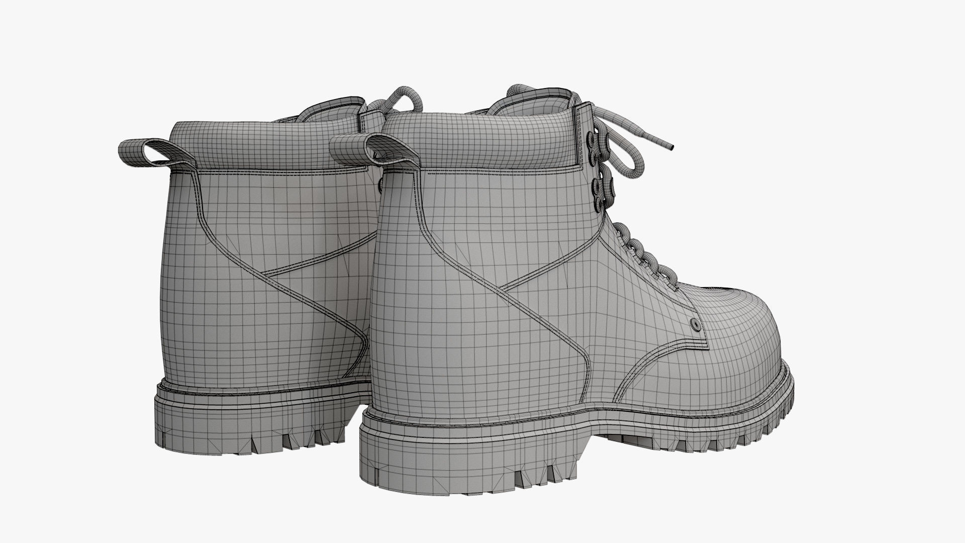 Steel Toe Work Boots Black 3D model_14