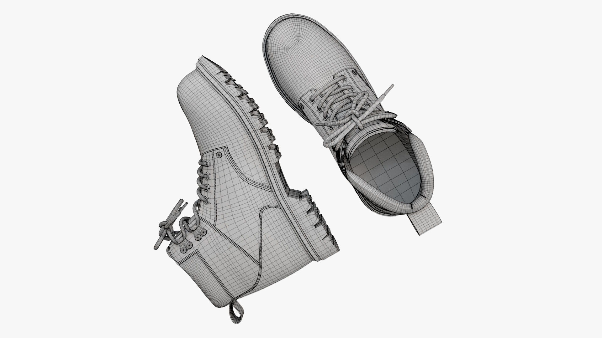 Steel Toe Work Boots Black 3D model_13