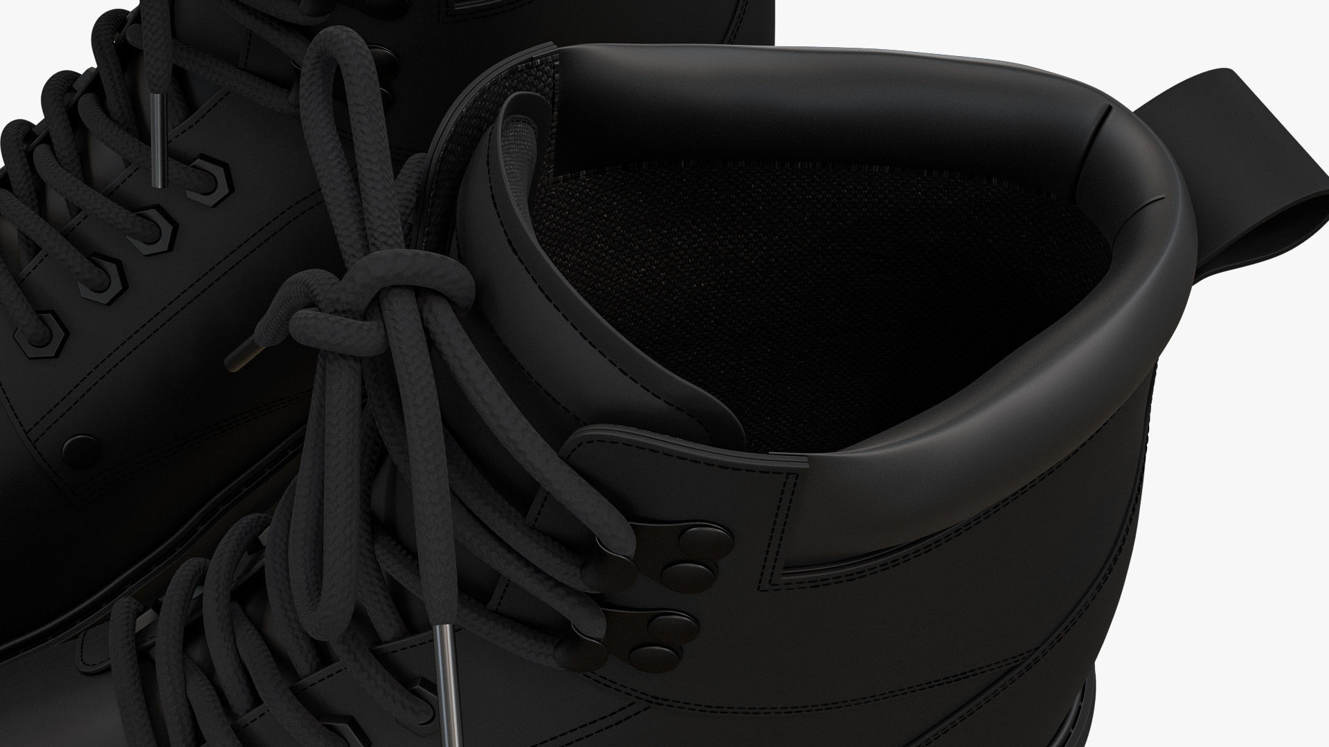 Steel Toe Work Boots Black 3D model_10