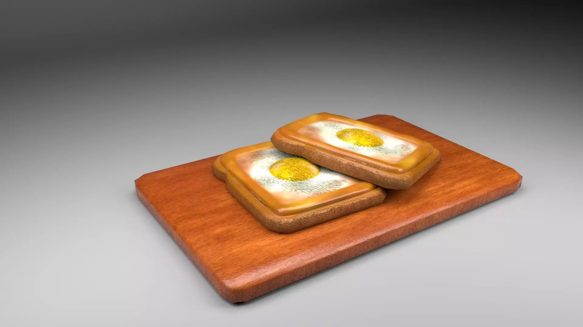 Egg Toast Low-poly 3D model