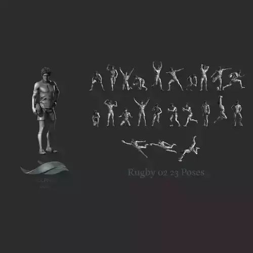 Rugby Poses 02 3D print model