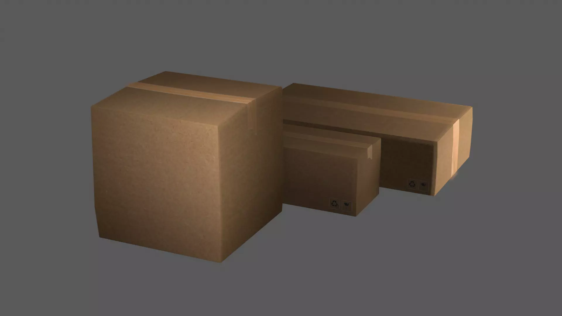 Cardboard taped Free 3D model_0