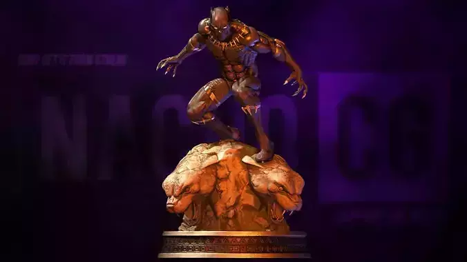Fan Art Black Panther - Statue