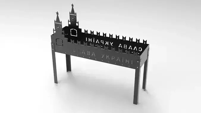 Brazier metal sign with church