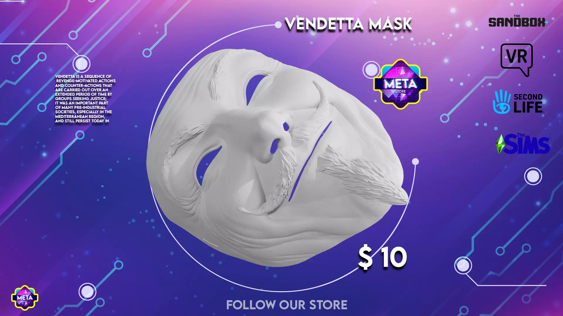 Vendetta Mask 3D print model 3D print model_0