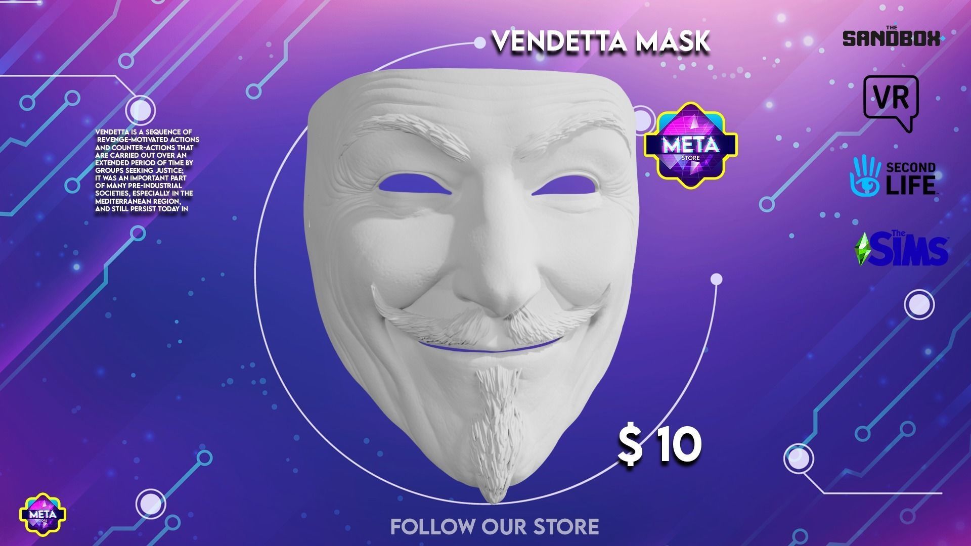 Vendetta Mask 3D print model 3D print model_1
