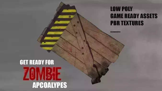 Shield for zombie games Low-poly 3D model