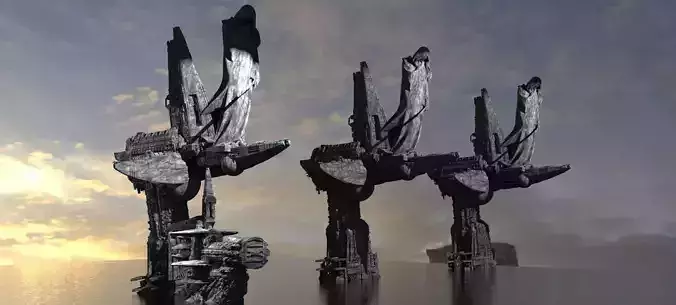 Alien Lookout Tower Kit bash  3D model