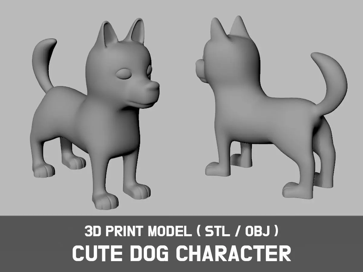 Cute Puppy Dog Character Free 3D print model