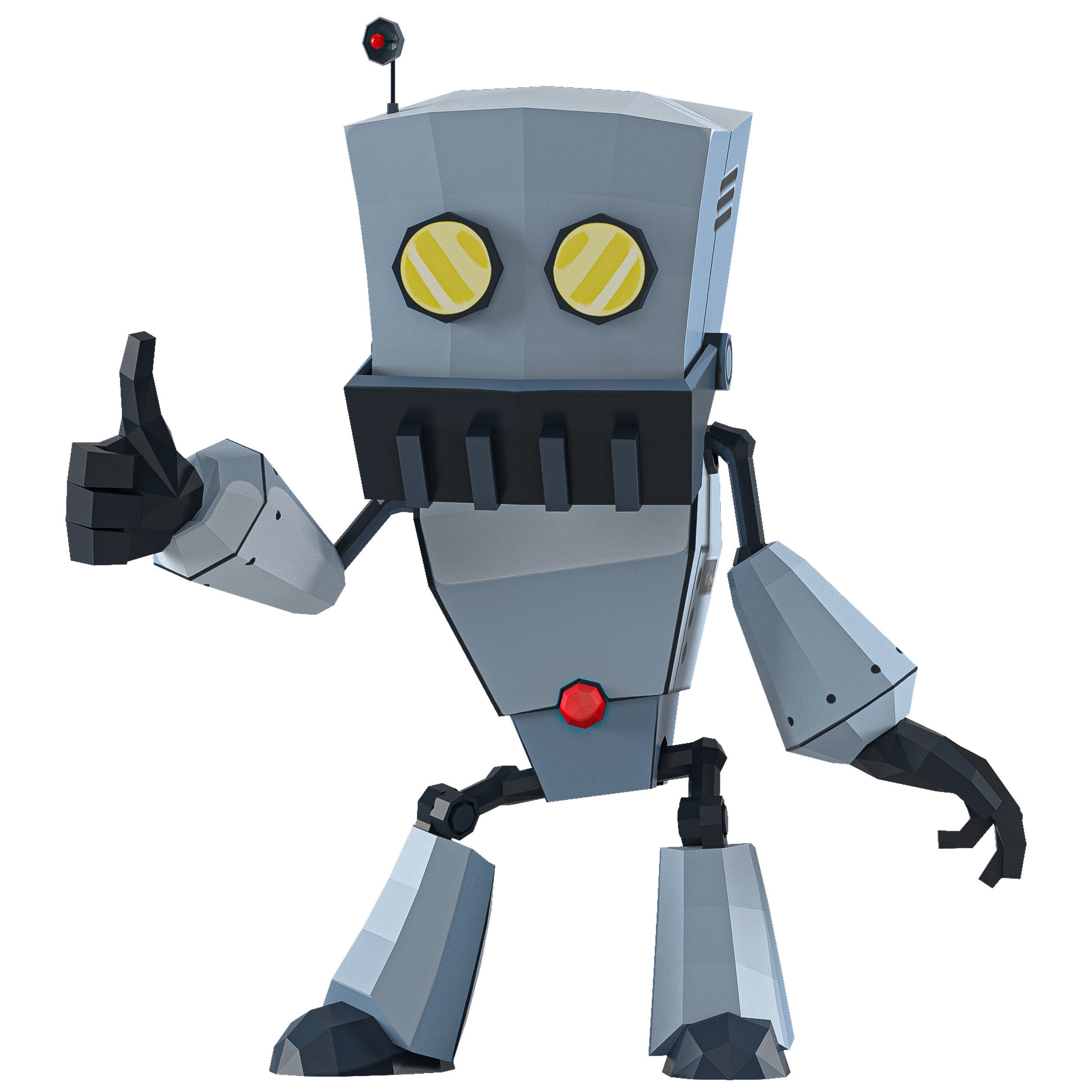 Robot Animation Low-poly 3D model_9
