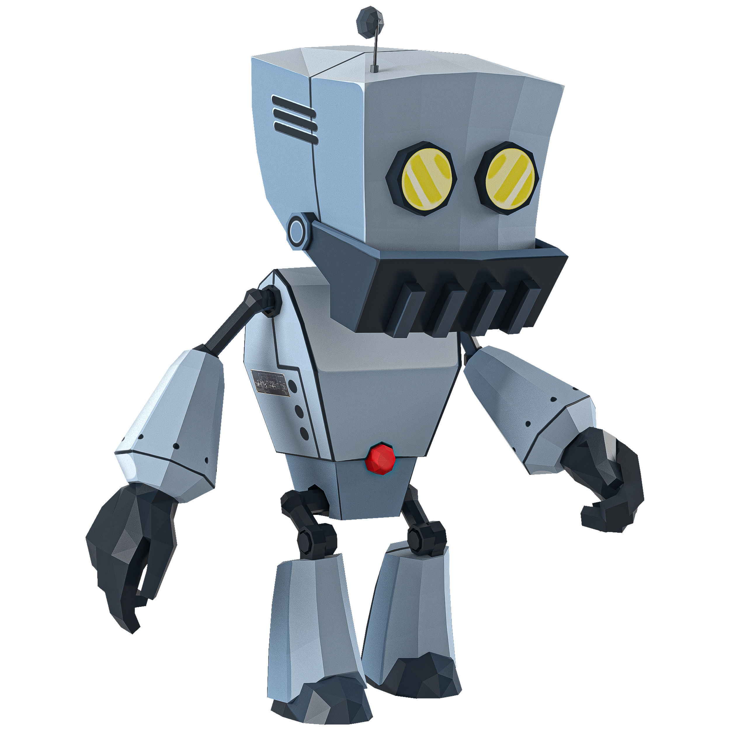 Robot Animation Low-poly 3D model_3
