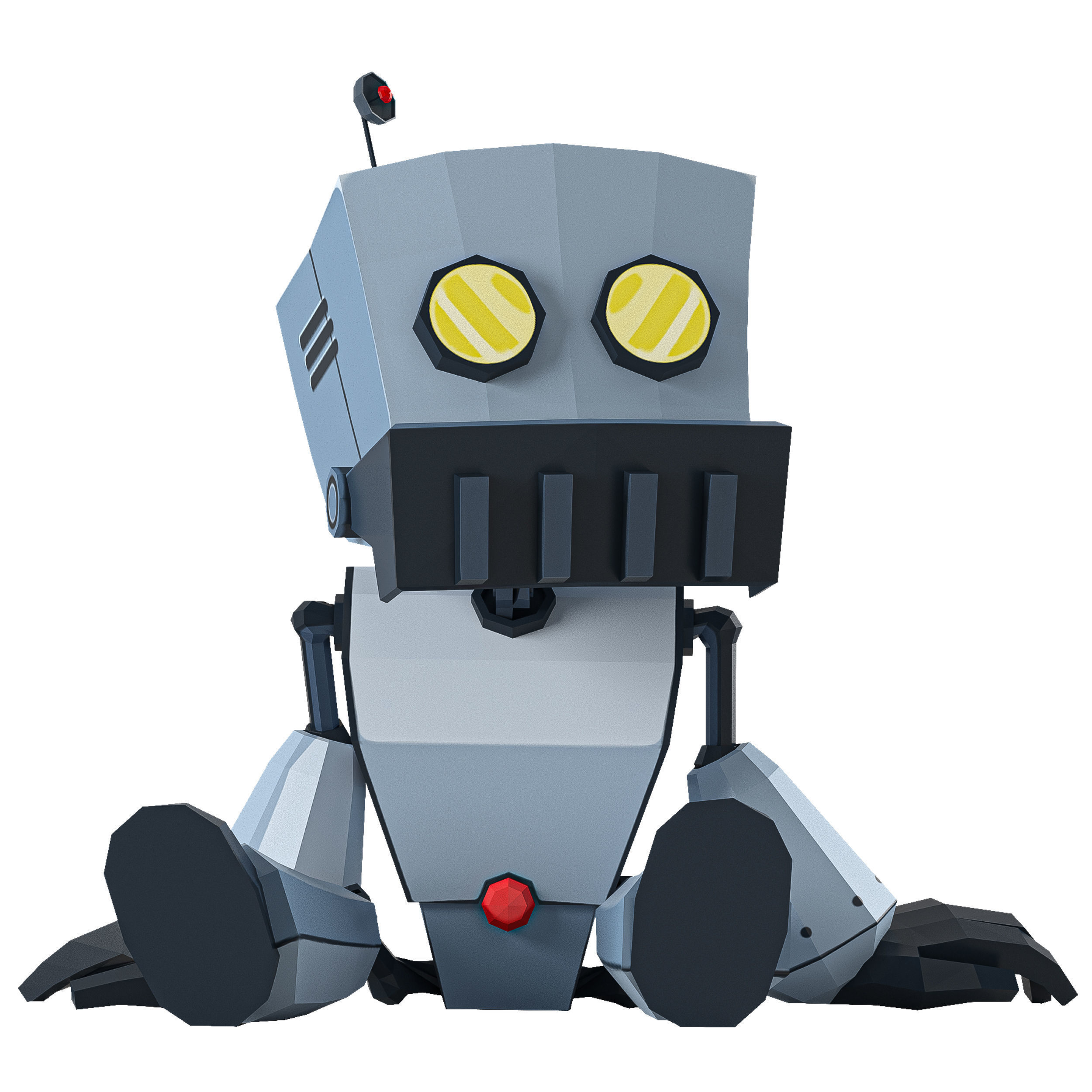 Robot Animation Low-poly 3D model_10