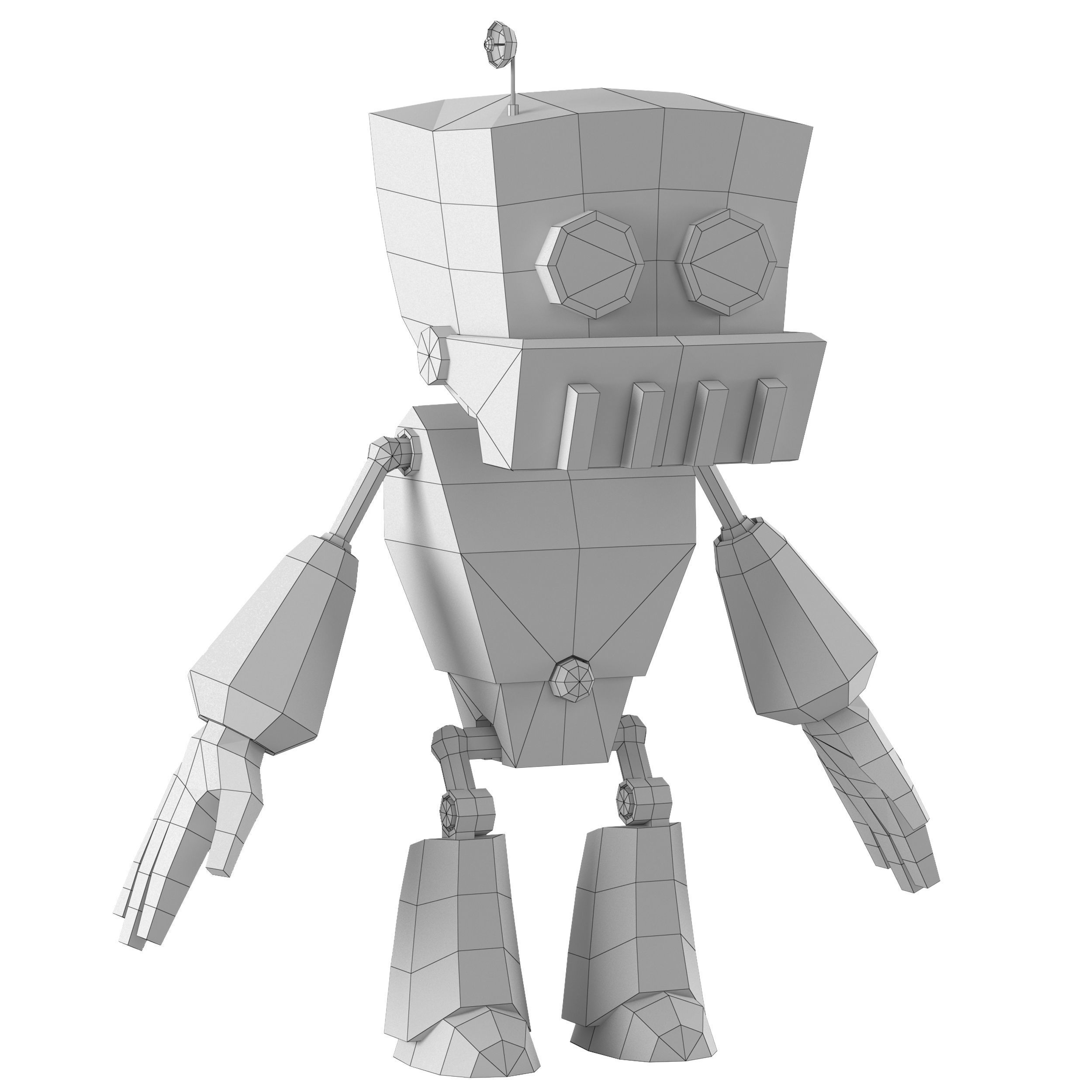 Robot Animation Low-poly 3D model_11