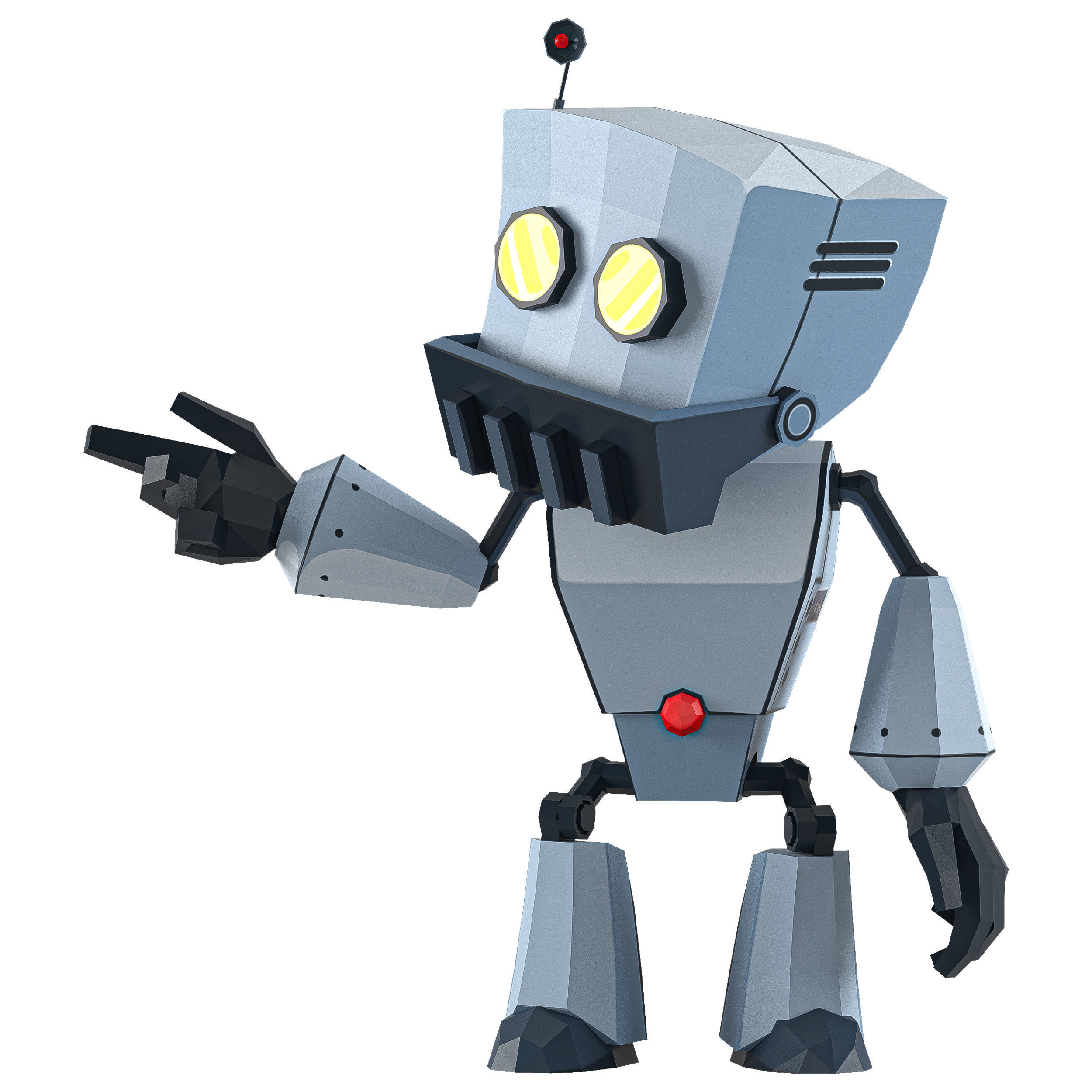 Robot Animation Low-poly 3D model_7