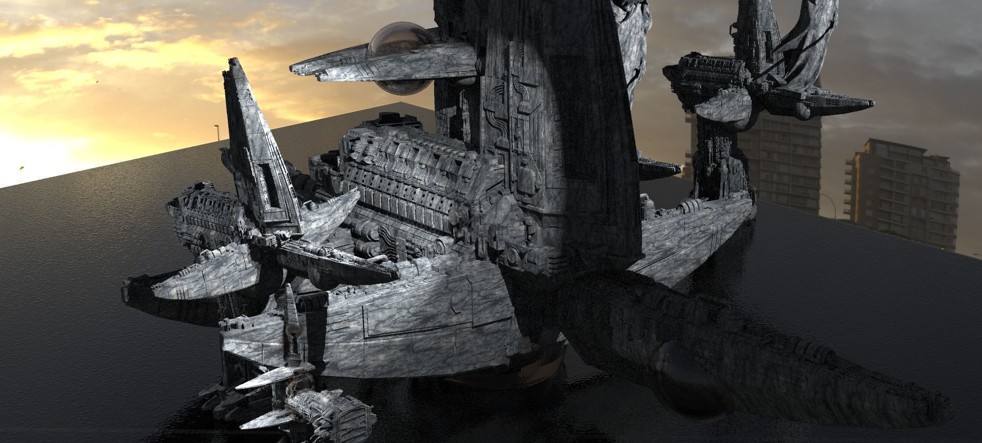 Alien Lookout Station Kitbash 3D model_1