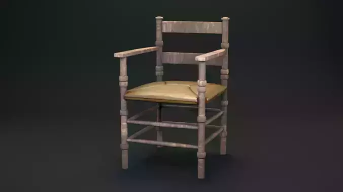 Dutch Wooden Leather Chair