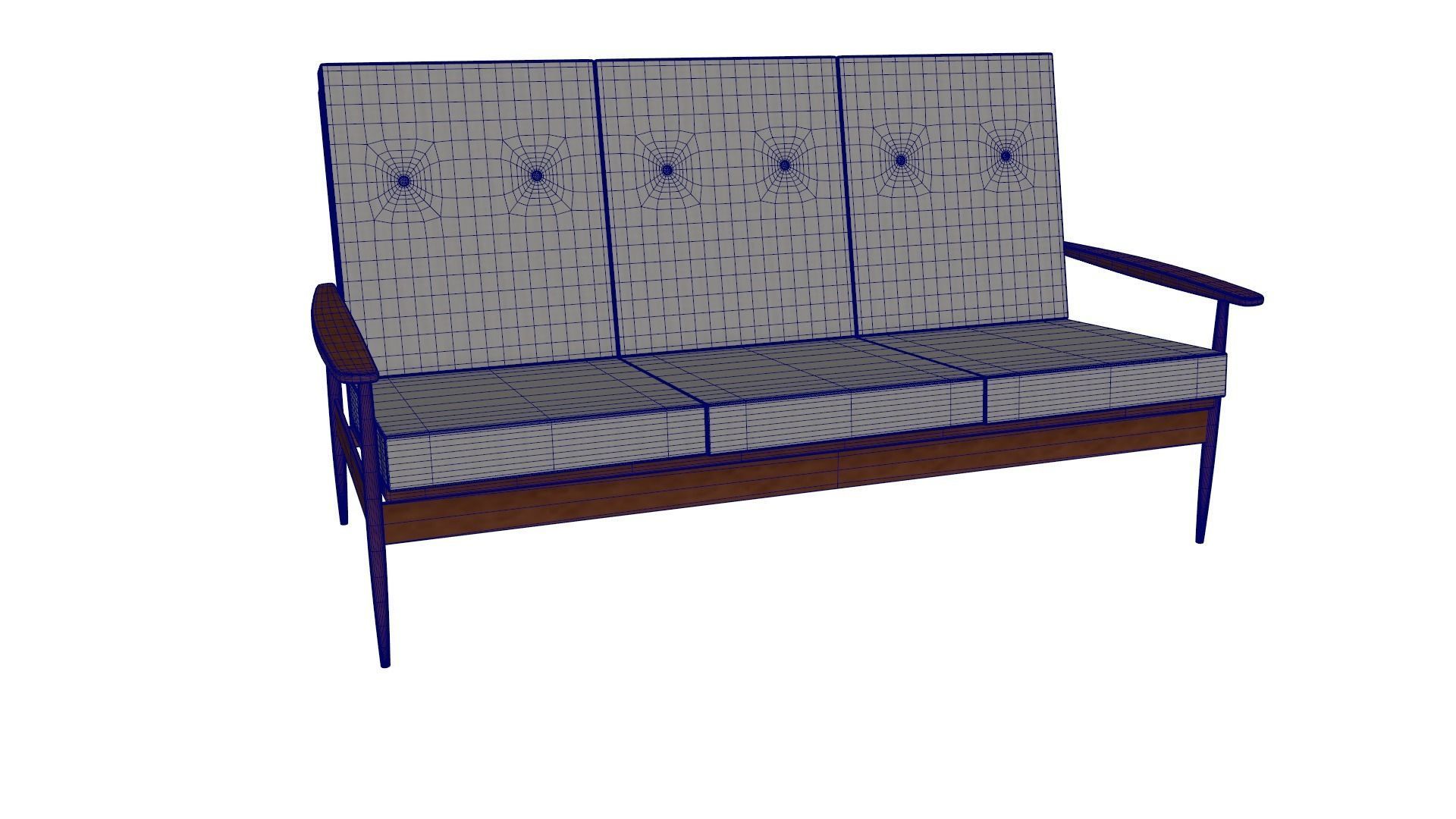 Scandinavian Teak Sofa 1960s 9 3D model_6