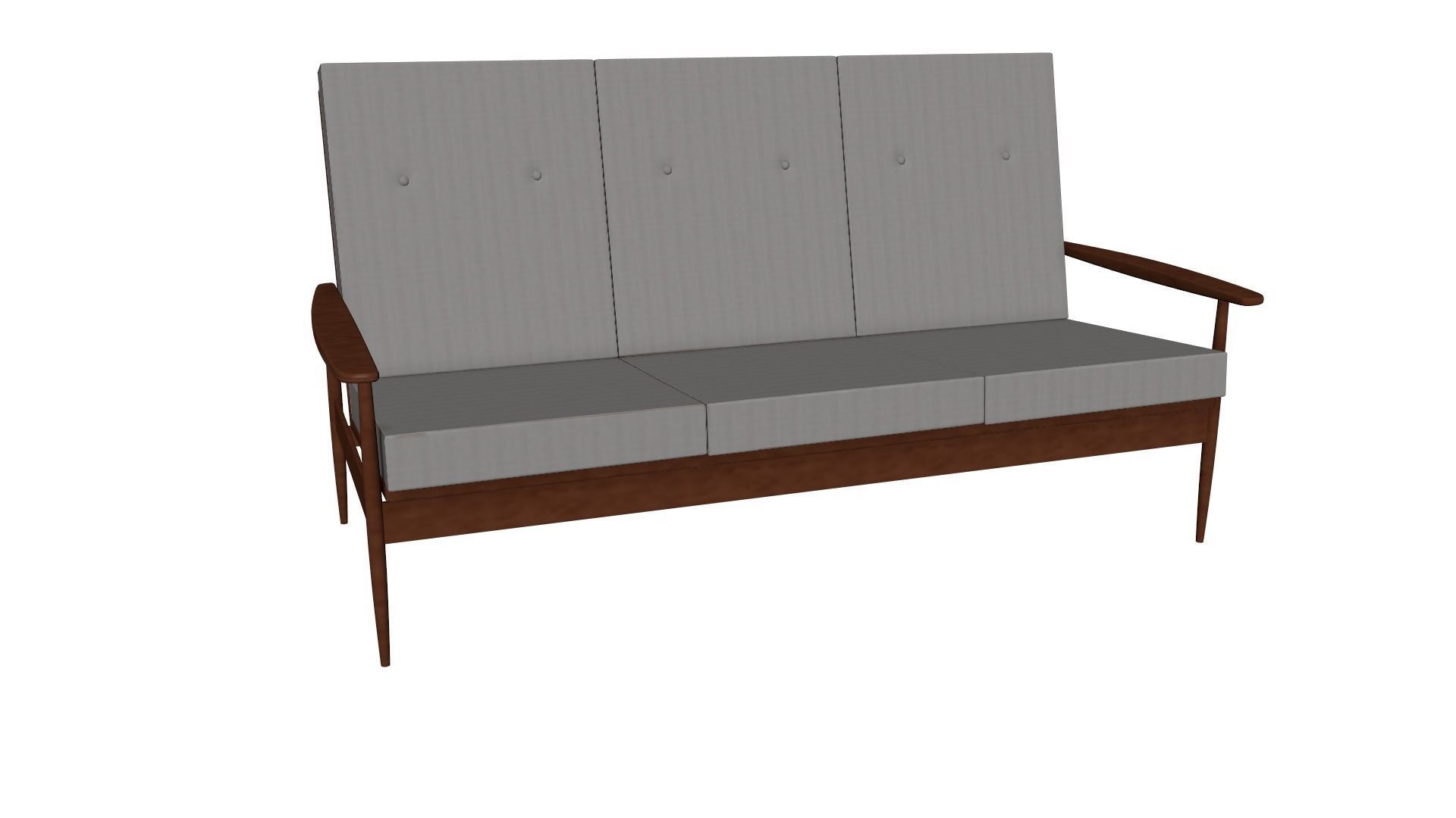 Scandinavian Teak Sofa 1960s 9 3D model_5