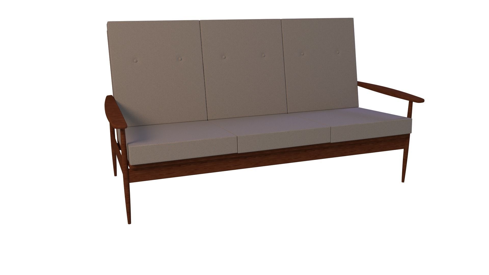Scandinavian Teak Sofa 1960s 9 3D model_1