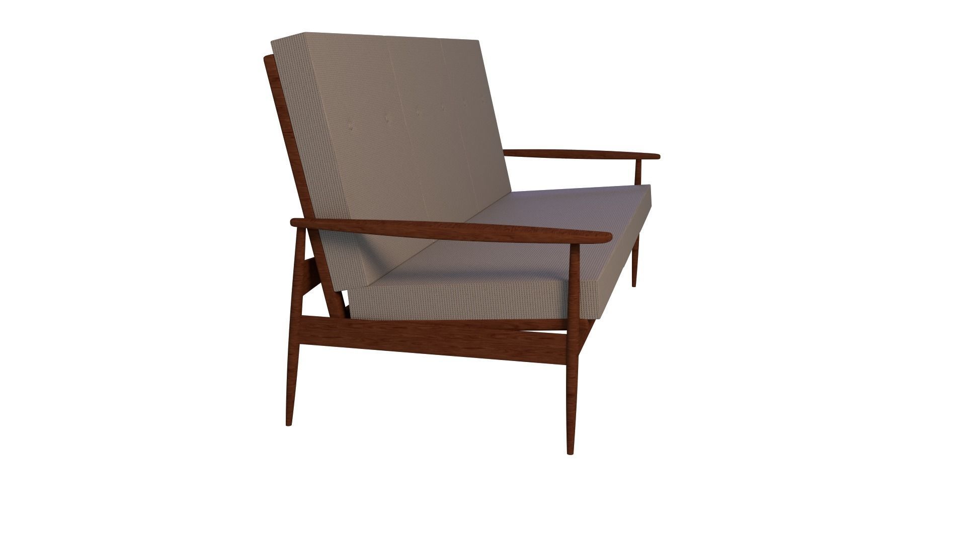 Scandinavian Teak Sofa 1960s 9 3D model_2