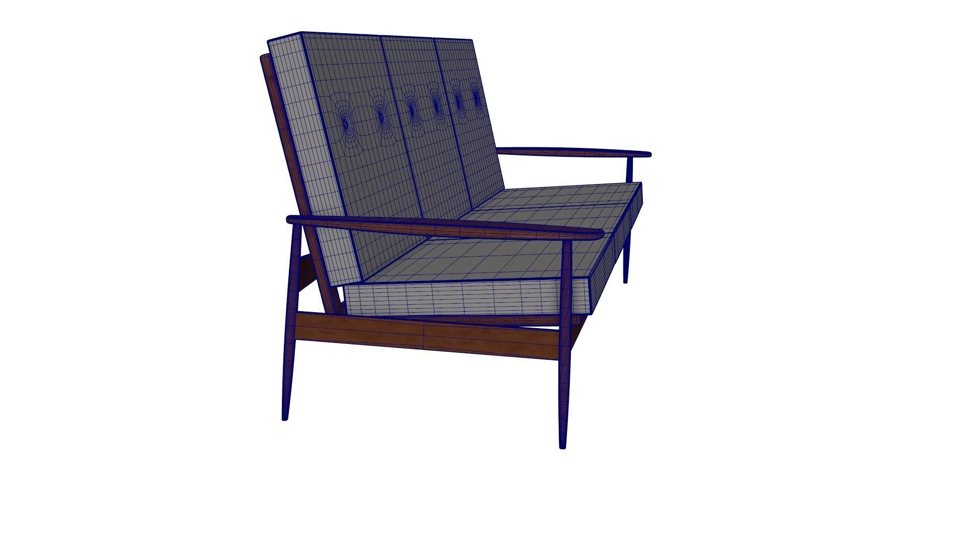 Scandinavian Teak Sofa 1960s 9 3D model_8