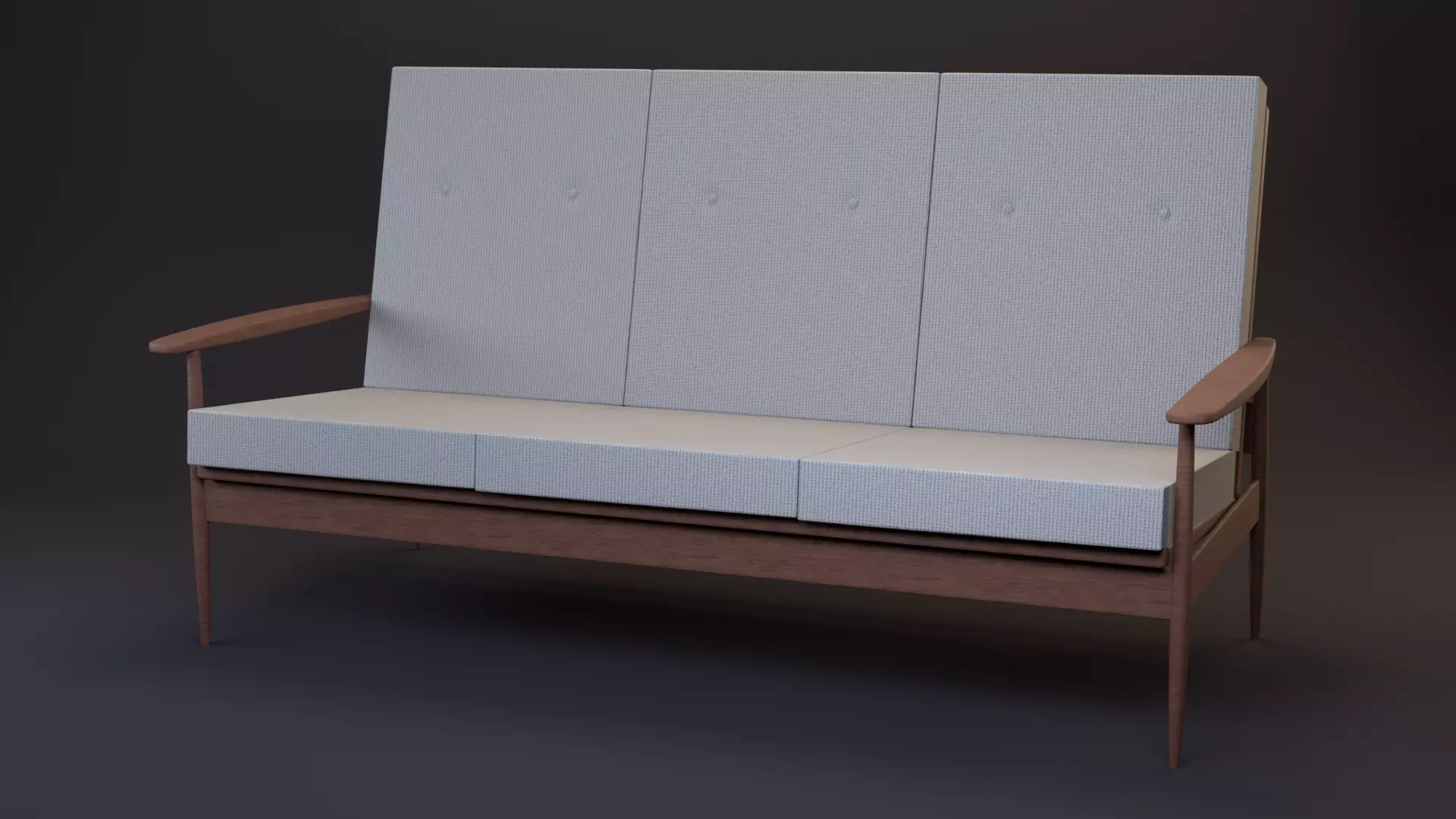 Scandinavian Teak Sofa 1960s 9 3D model_0