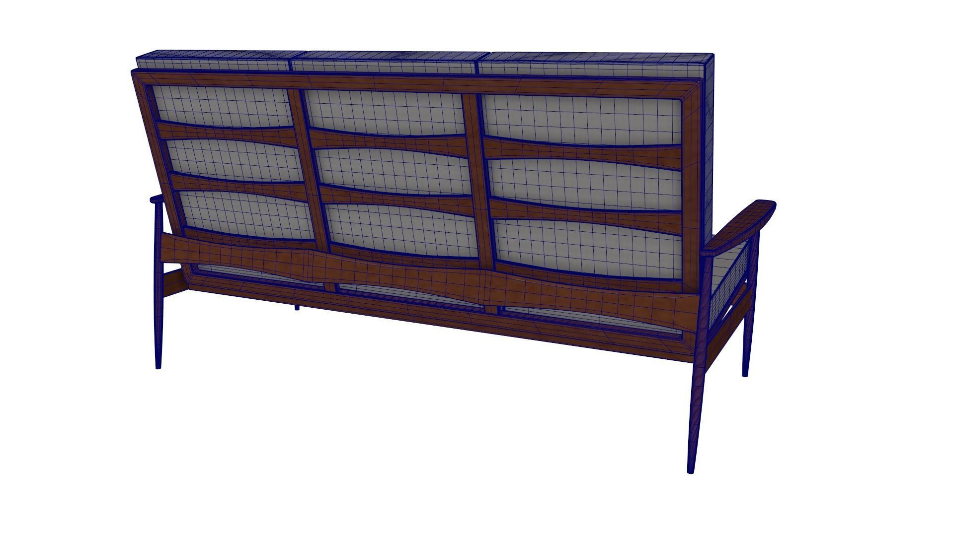 Scandinavian Teak Sofa 1960s 9 3D model_10
